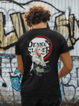 Demon Slayer Sabito Wearing Mask with Sword Back Print Unisex Anime T-Shirt