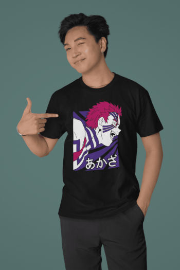 Demon Slayer Unisex Printed Anime T-shirt (Akaza | Villain)