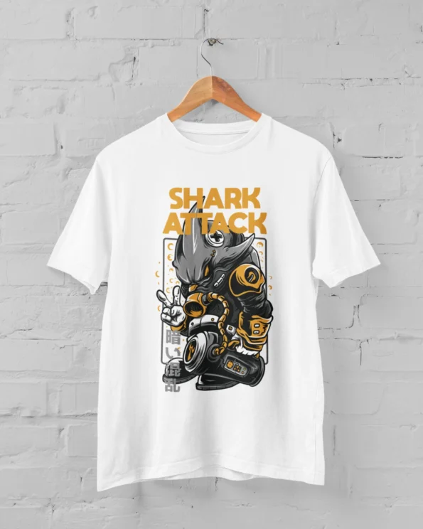 Shark Attack White T-Shirt