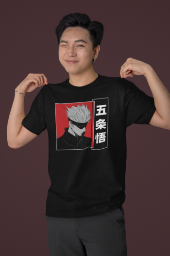 Gojo Saturo Jujutsu Kaisen Anime Printed Half Sleeve Regular Fit T-Shirt