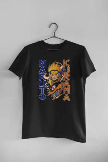 Naruto Kurama Anime T-Shirt Crew Neck Half Sleeve Regular Fit