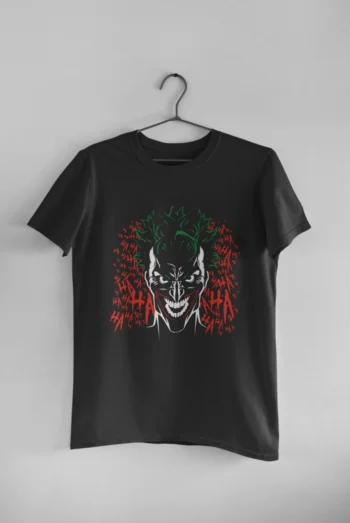 Joker T-shirt Graphic Printed For Men Regular Fit Black 100% Cotton