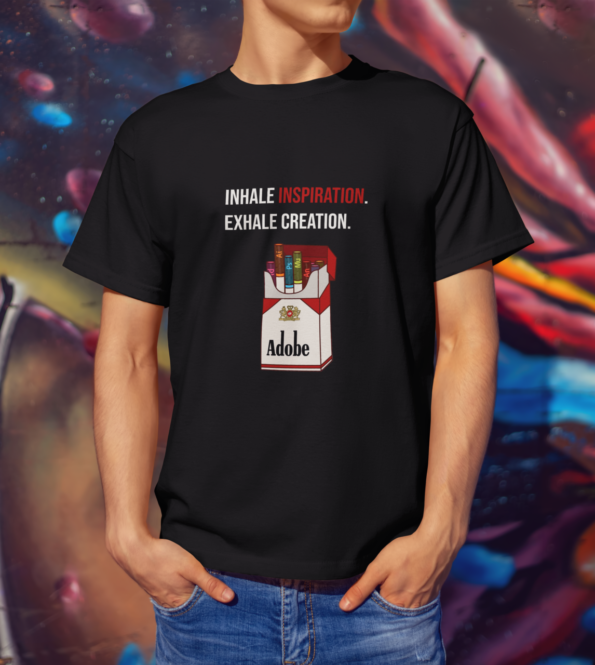 Premium Adobe Designer T-Shirt 100% cotton white tshirt creative professional humor shirt with Adobe addiction pack design
