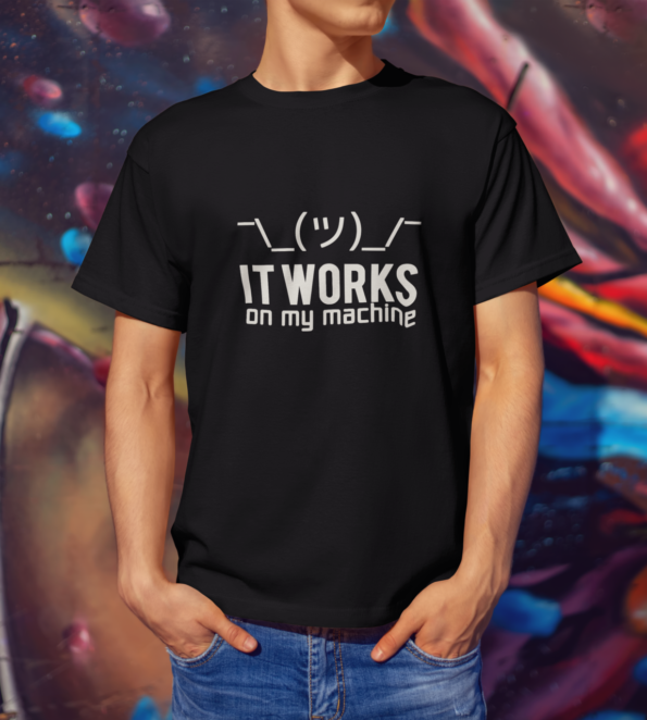 It Works On My Machine Developer T-Shirt for Men Regular Fit Cotton