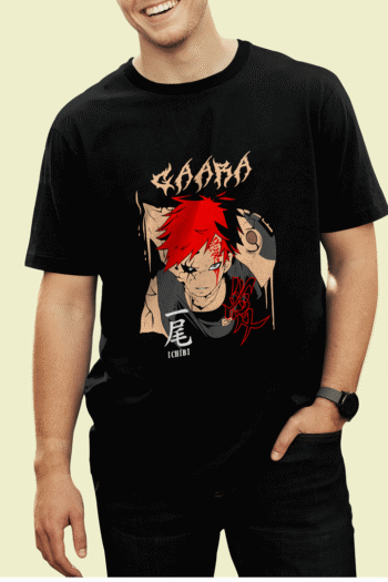 gaara Naruto anime printed T-shirt