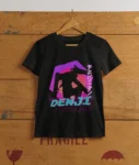 Denji Retro Neon Chainsaw Man T-Shirt – black