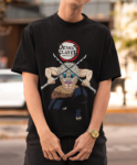 Inosuke Demon Slayer T-Shirt with Dual Swords red