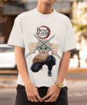 Inosuke Demon Slayer T-Shirt with Dual Swords red