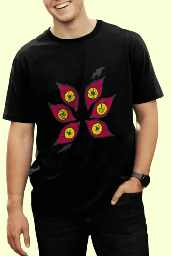 Demon Slayer Kokushibo Six Eyes anime streetwear t-shirt on premium cotton fabric by Akrinity
