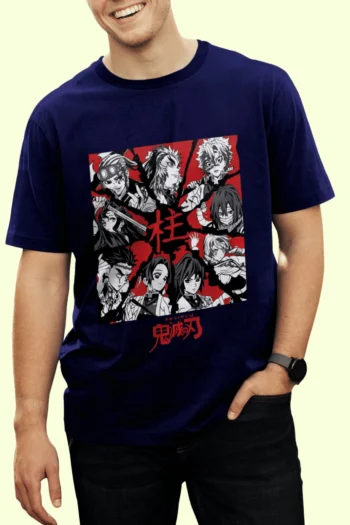 Hashira Demon Slayer premium anime graphic t-shirt featuring all Hashira on 100% cotton fabric by Akrinity