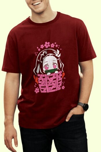 nezuko-chibi-t-shirt-demon-slayer-maroon