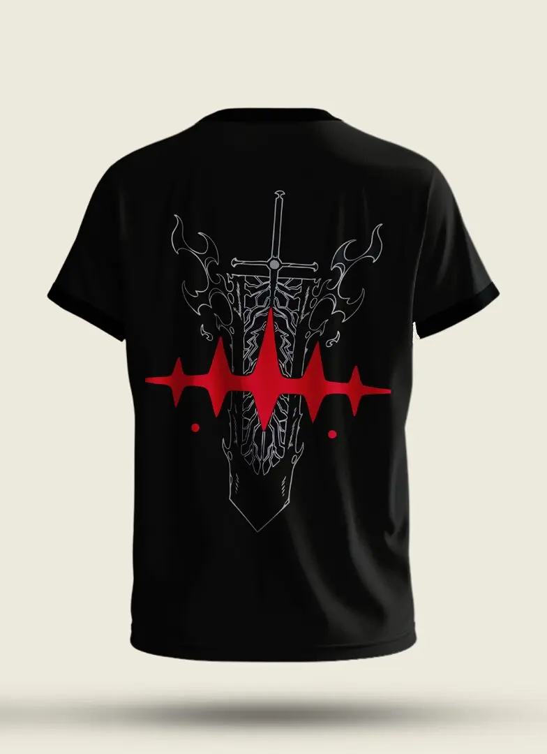 black-clover-dark-grimoire-sword-anime-tshirt-back-india Black Clover Dark Grimoire Sword anime t-shirt with front and back print in black premium cotton streetwear design