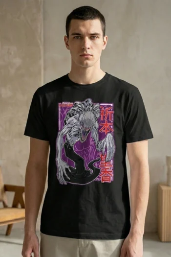 Cursed Spirit Monster anime graphic t-shirt in white premium cotton streetwear style by Akrinity