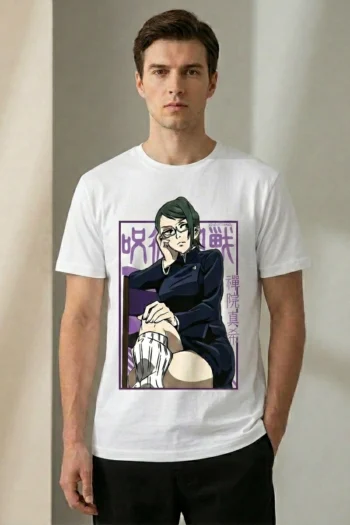 Anime sorcerer girl graphic t-shirt with manga-inspired streetwear artwork and Japanese aesthetic design