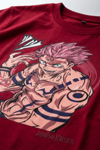 Sukuna inspired anime graphic t-shirt with cursed energy manga streetwear artwork for men and women by Akrinity