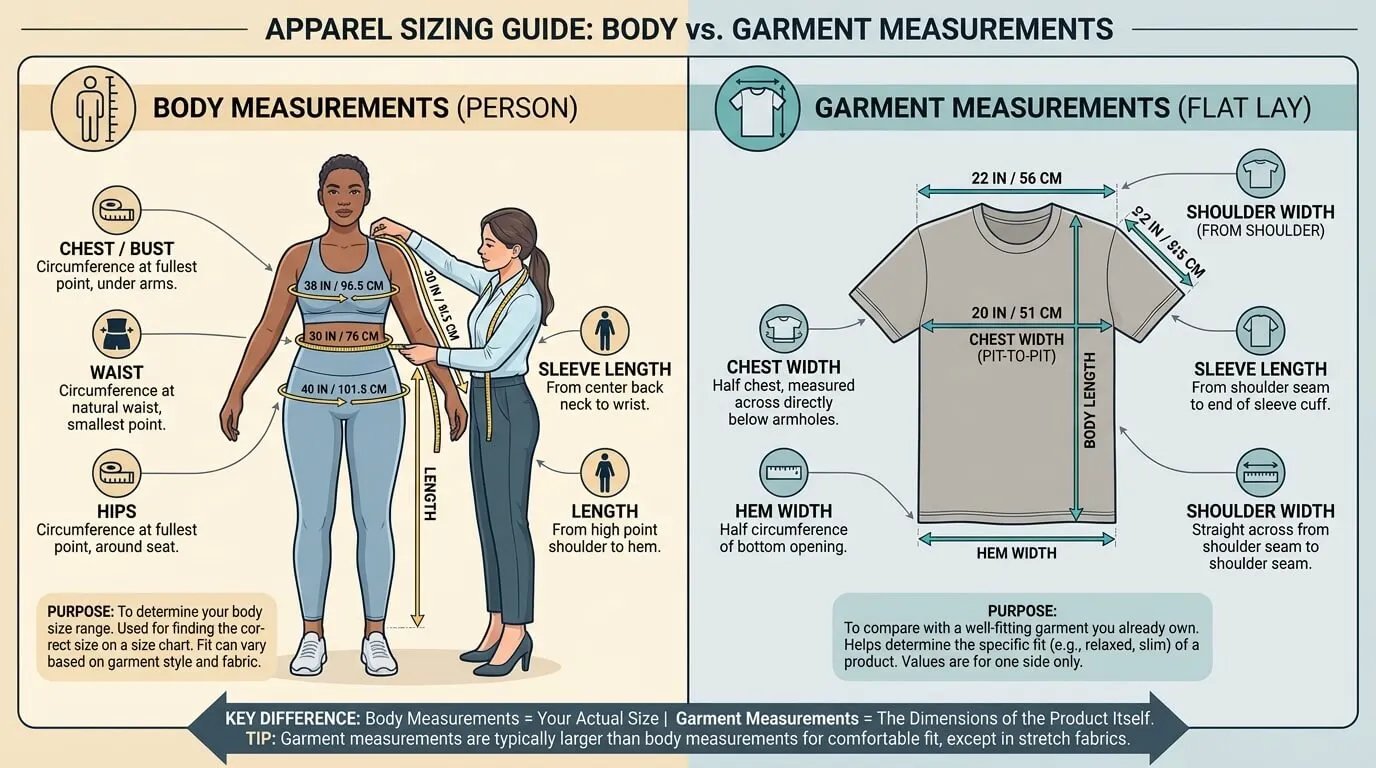 Global t-shirt size conversion chart