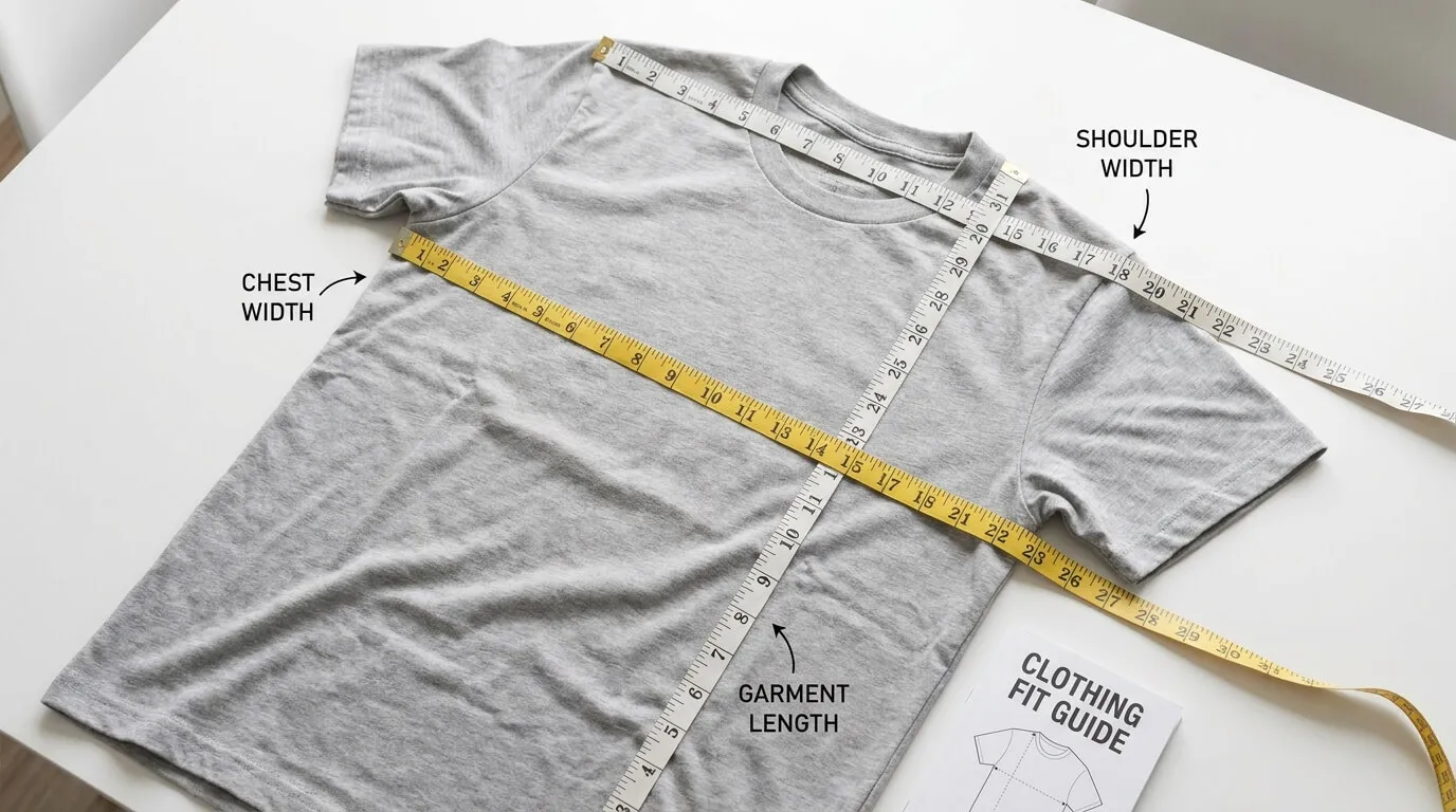 Measuring a t-shirt accurately with a fabric tape